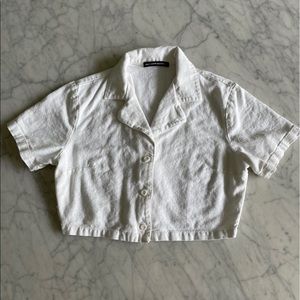 Brandy Melville Vivian Collared Crop Top
